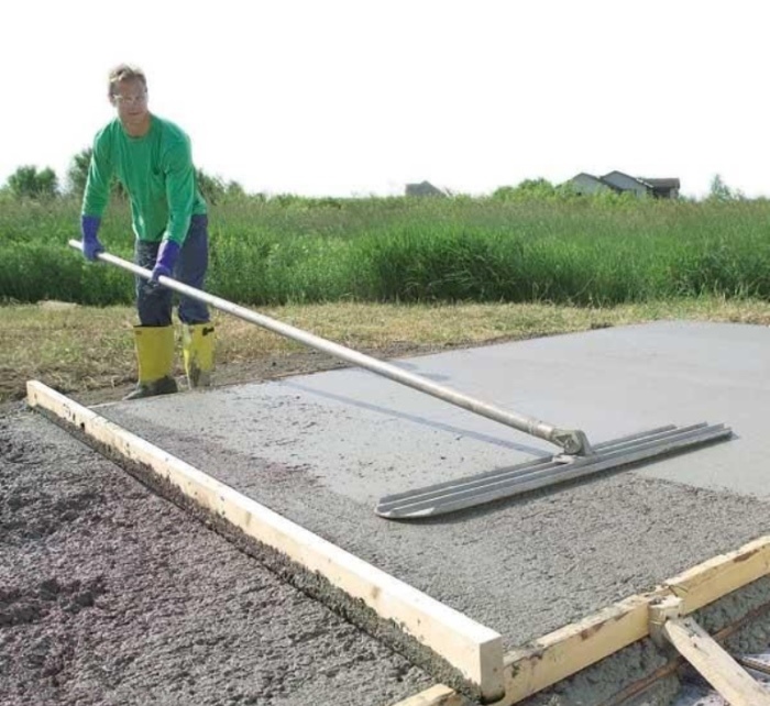 concrete floor pour