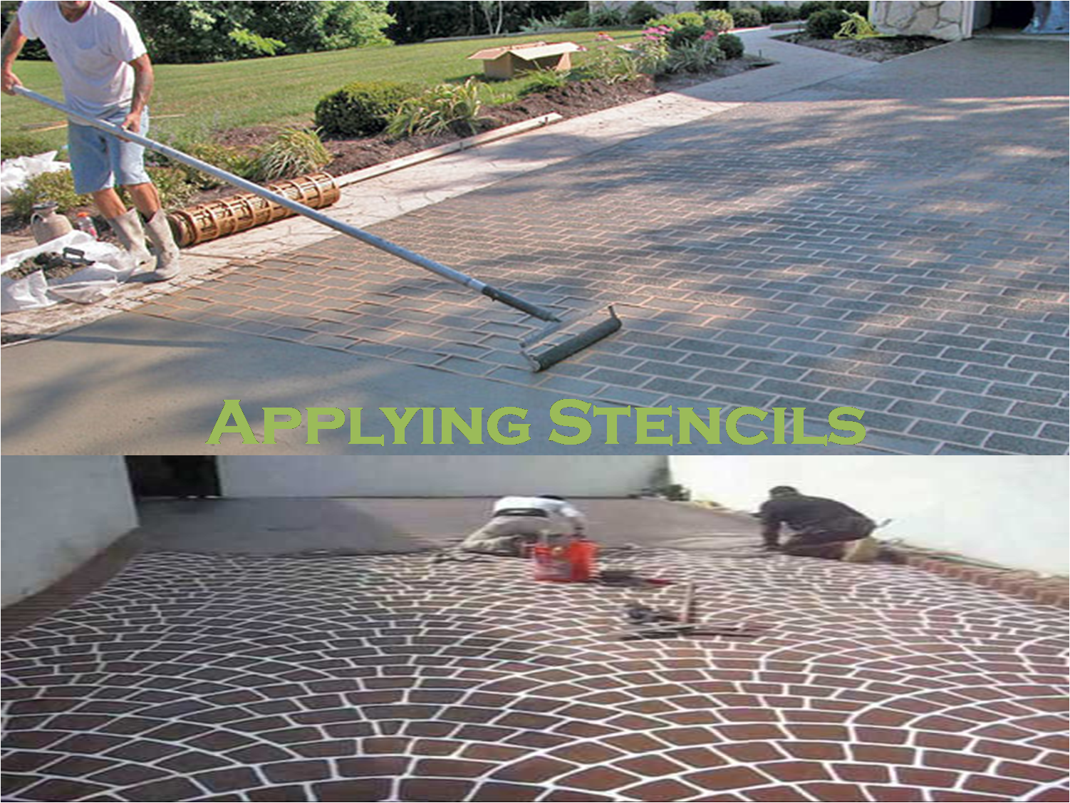 Applying stencils Concrete