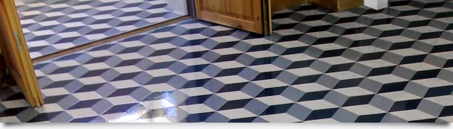 Geometric Pattern Concrete Floor