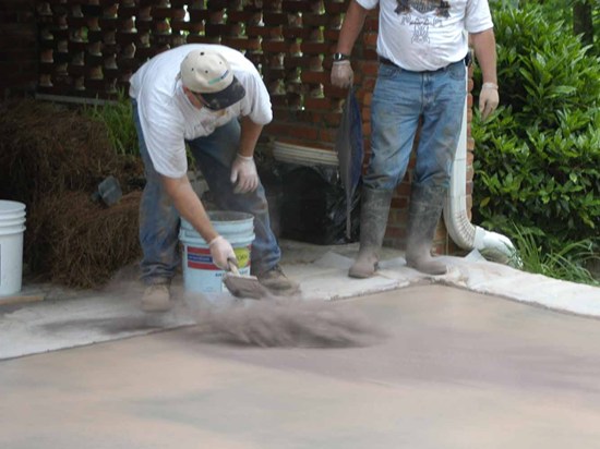 dust on concrete job site