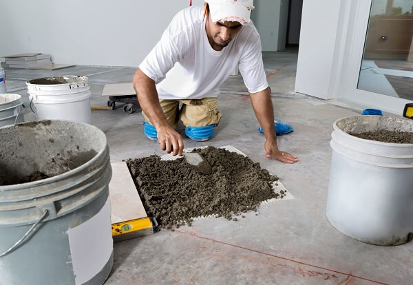 Installation of Concrete Look Tile